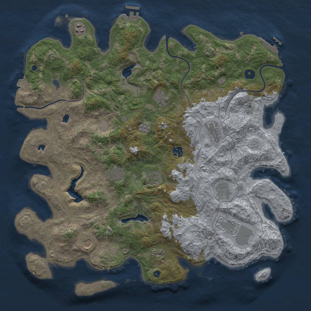 Rust Map: Procedural Map, Size: 4500, Seed: 1629641283, 17 Monuments