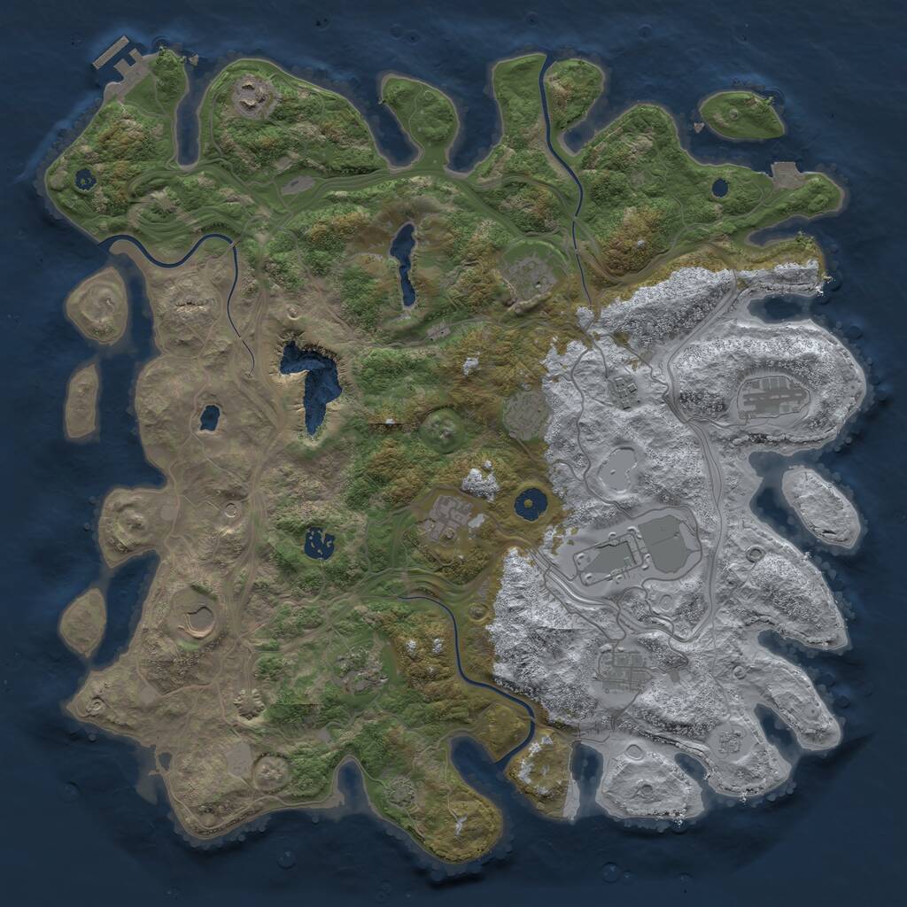 Rust Map: Procedural Map, Size: 4300, Seed: 372582, 16 Monuments