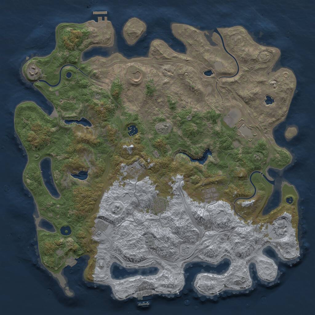 Rust Map: Procedural Map, Size: 4500, Seed: 65684, 16 Monuments