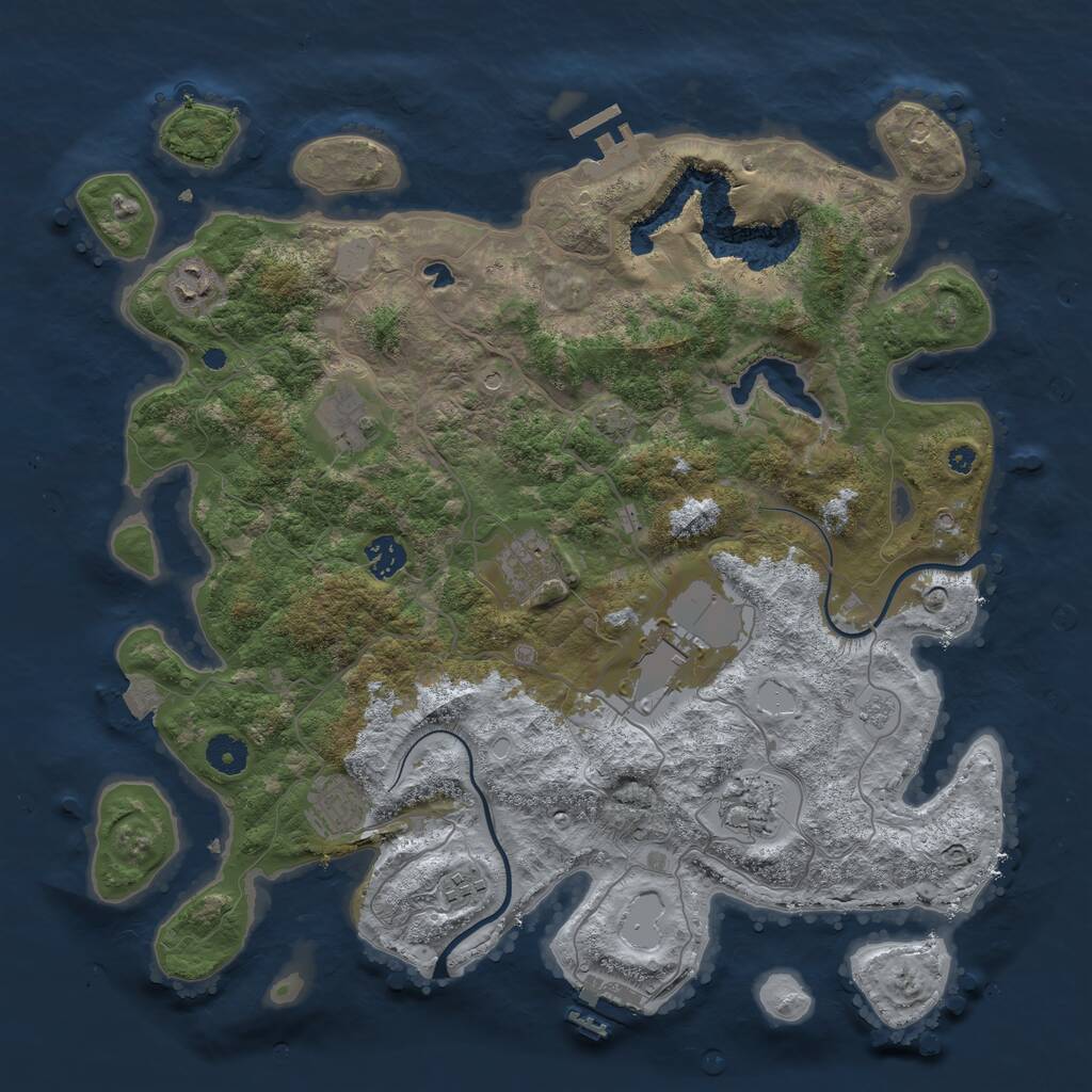 Rust Map: Procedural Map, Size: 4000, Seed: 311992502, 14 Monuments