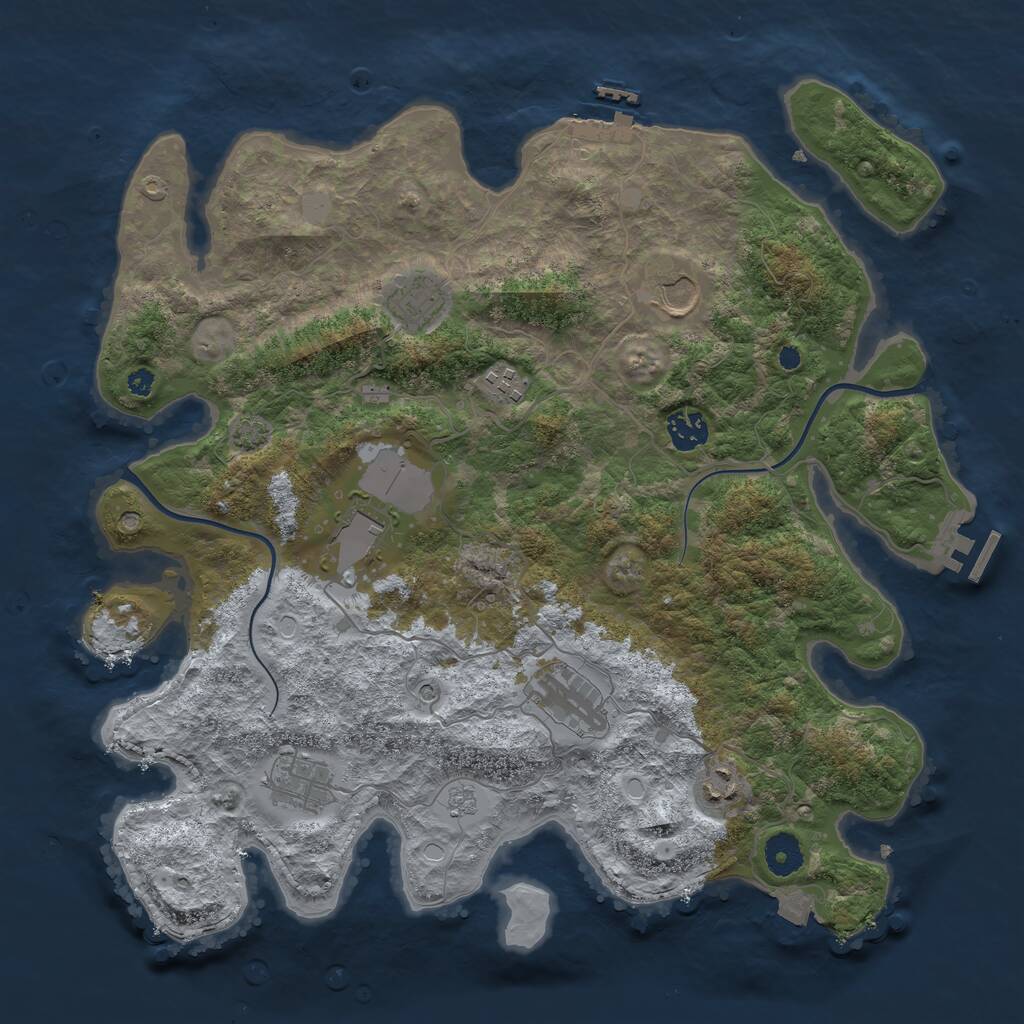 Rust Map: Procedural Map, Size: 3800, Seed: 95003286, 14 Monuments