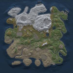 Thumbnail Rust Map: Procedural Map, Size: 3500, Seed: 983359226, 15 Monuments