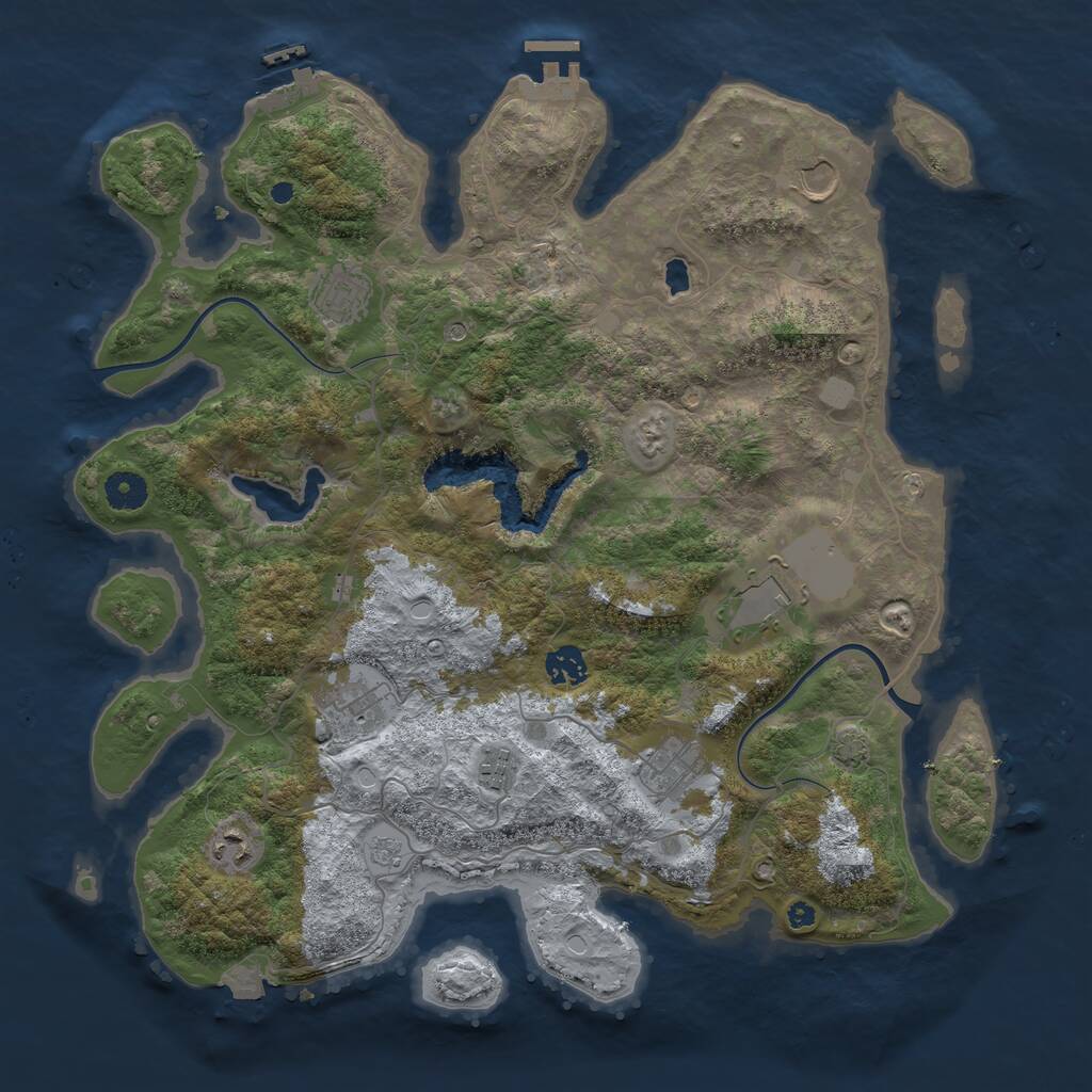 Rust Map: Procedural Map, Size: 4000, Seed: 1382218658, 14 Monuments