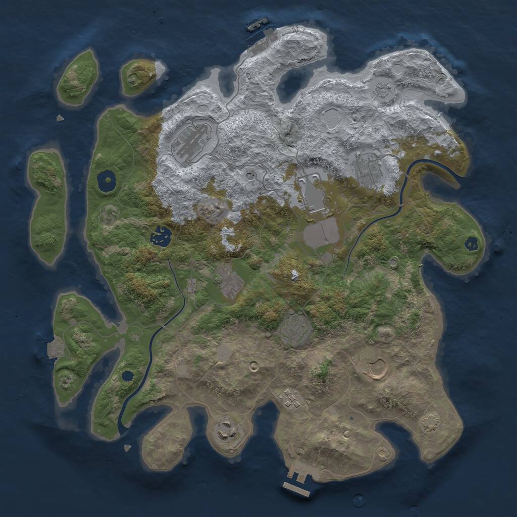 Rust Map: Procedural Map, Size: 3750, Seed: 414946240, 15 Monuments