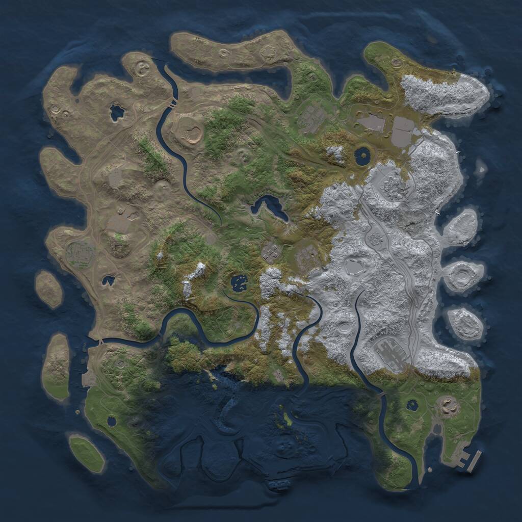 Rust Map: Procedural Map, Size: 4500, Seed: 1551473928, 17 Monuments