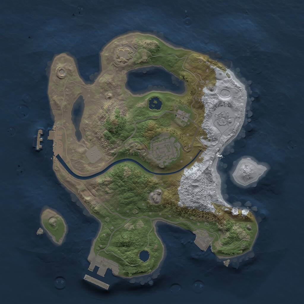 Rust Map: Procedural Map, Size: 2325, Seed: 2106894432, 6 Monuments