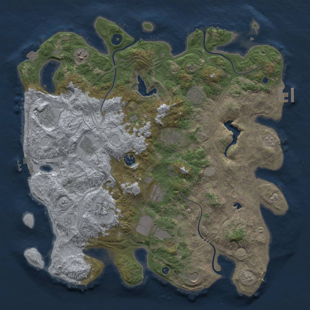 Rust Map: Procedural Map, Size: 4250, Seed: 495624470, 17 Monuments