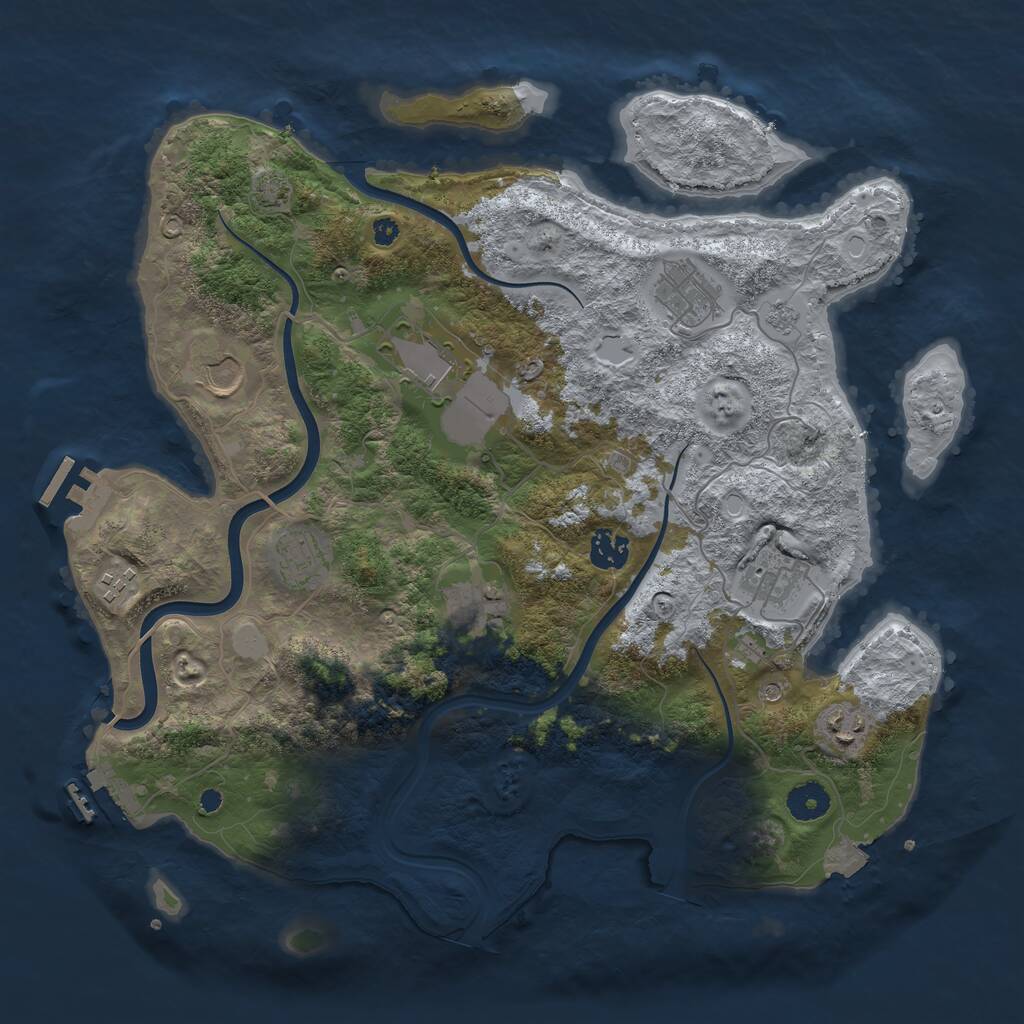 Rust Map: Procedural Map, Size: 3800, Seed: 1561390510, 15 Monuments