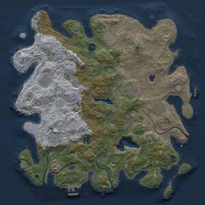 Thumbnail Rust Map: Procedural Map, Size: 4100, Seed: 765109999, 16 Monuments