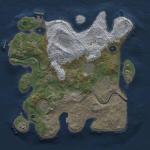 Thumbnail Rust Map: Procedural Map, Size: 3257, Seed: 1, 11 Monuments