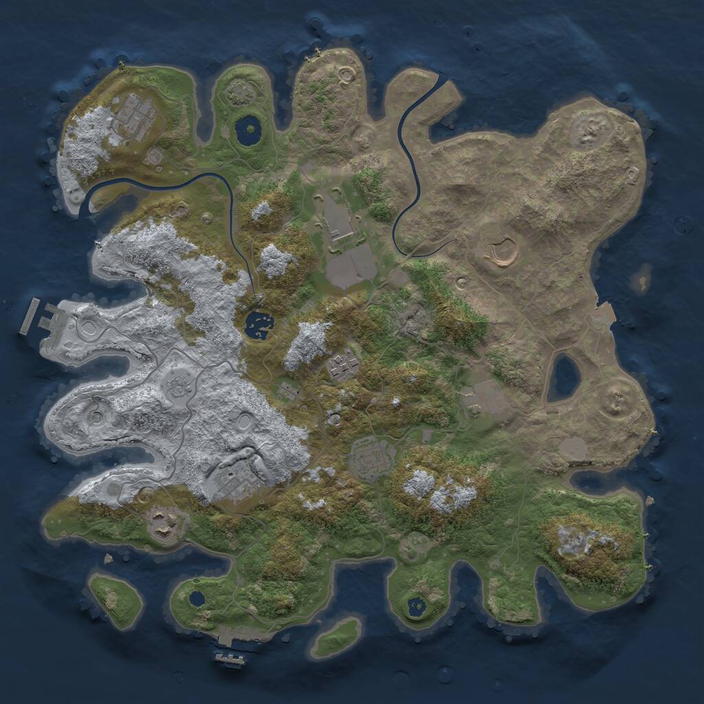 Rust Map: Procedural Map, Size: 3700, Seed: 998136, 15 Monuments