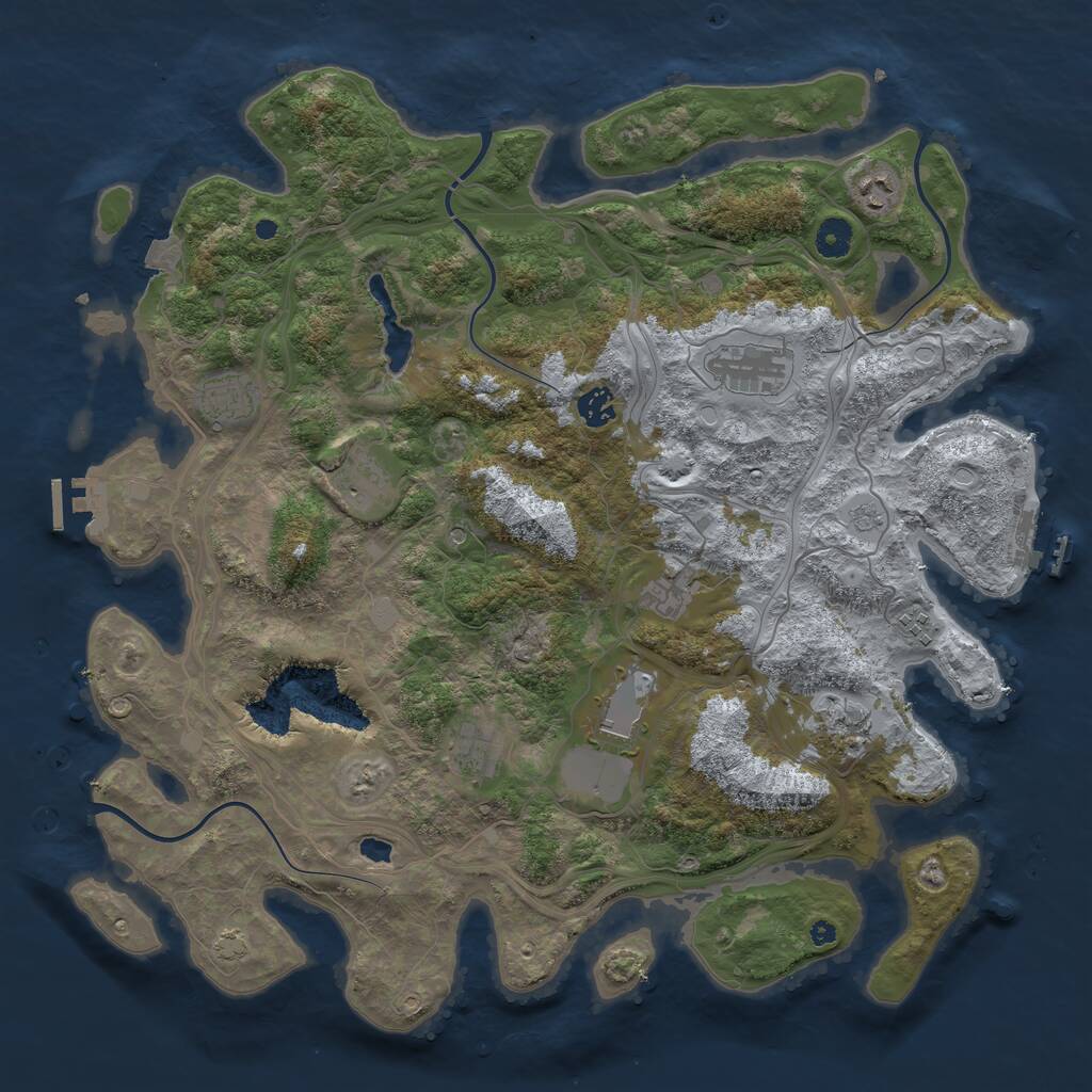 Rust Map: Procedural Map, Size: 4250, Seed: 205210, 16 Monuments