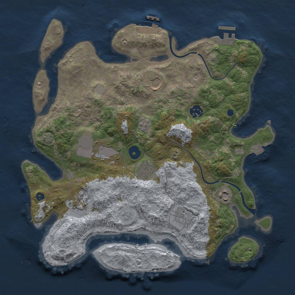 Rust Map: Procedural Map, Size: 3500, Seed: 1417492, 14 Monuments