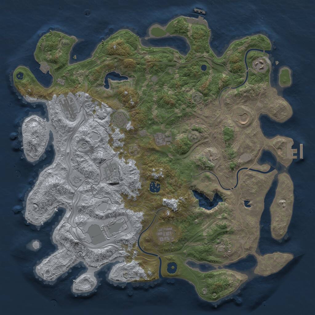 Rust Map: Procedural Map, Size: 4250, Seed: 251388, 16 Monuments