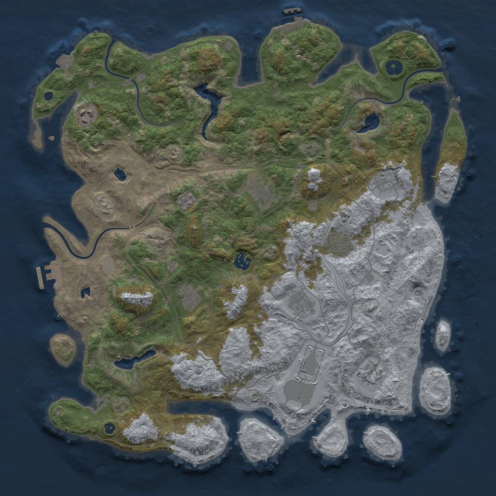 Rust Map: Procedural Map, Size: 4500, Seed: 1898964760, 16 Monuments