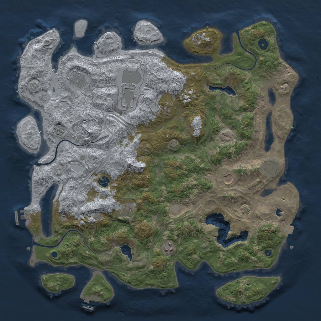 Rust Map: Procedural Map, Size: 4500, Seed: 585061552, 15 Monuments