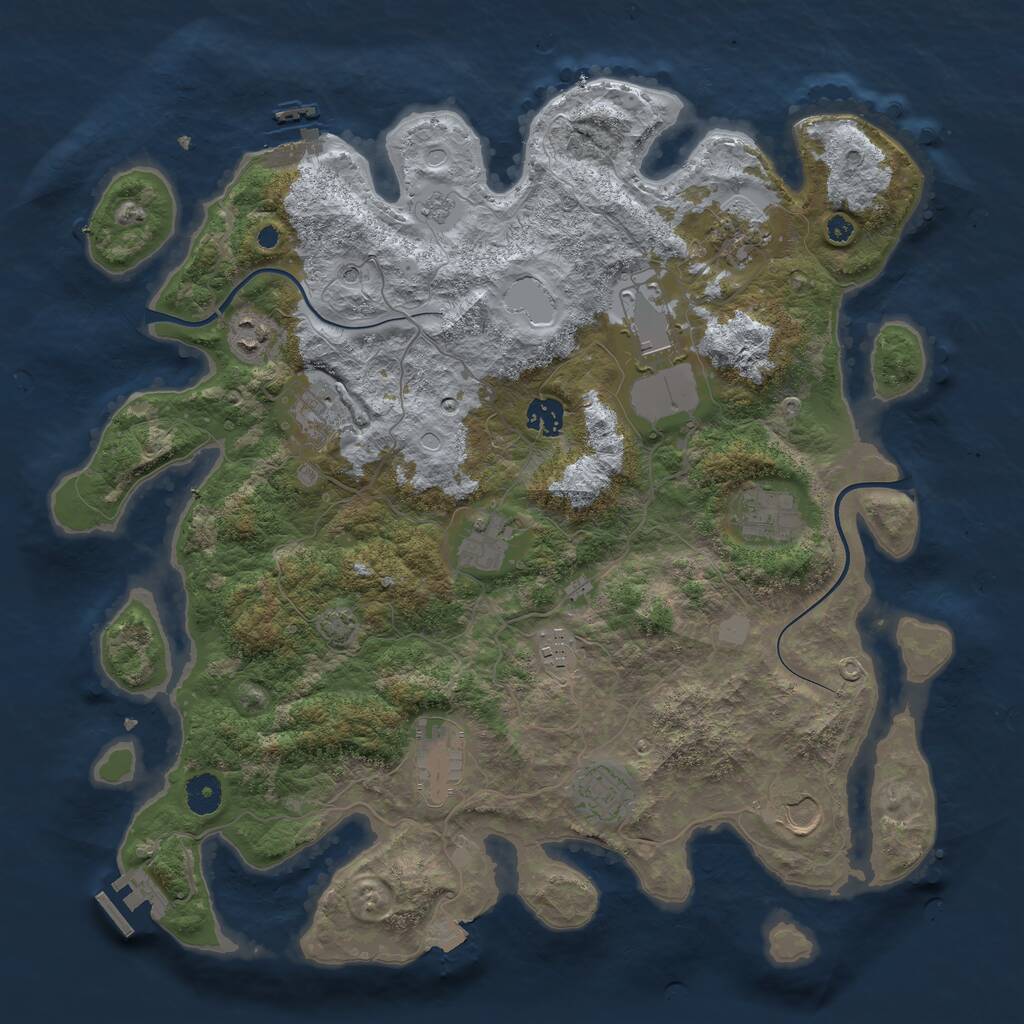 Rust Map: Procedural Map, Size: 3981, Seed: 4403980, 17 Monuments