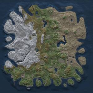 Thumbnail Rust Map: Procedural Map, Size: 4500, Seed: 429386322, 14 Monuments