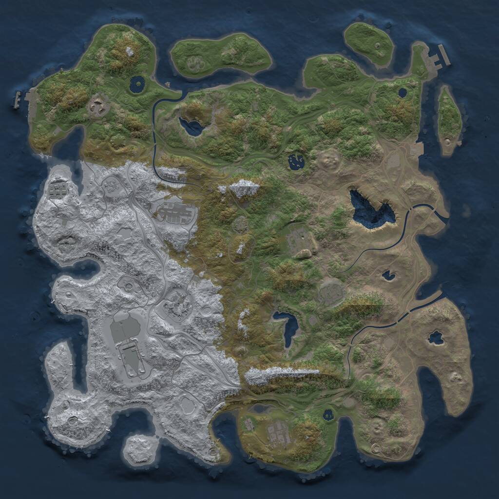 Rust Map: Procedural Map, Size: 4500, Seed: 1201701540, 15 Monuments