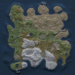 Thumbnail Rust Map: Procedural Map, Size: 3500, Seed: 1428236907, 14 Monuments