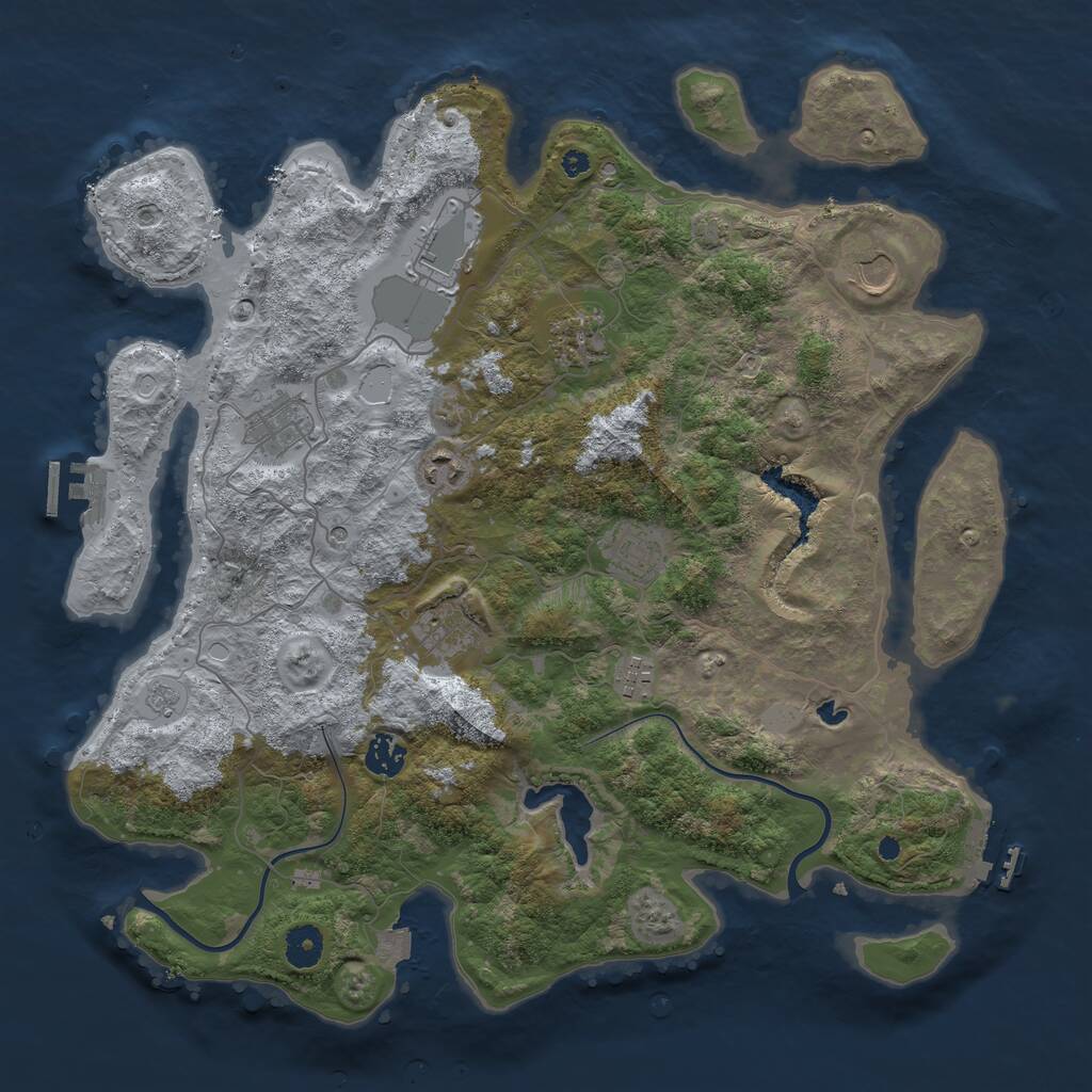 Rust Map: Procedural Map, Size: 4000, Seed: 45636, 15 Monuments