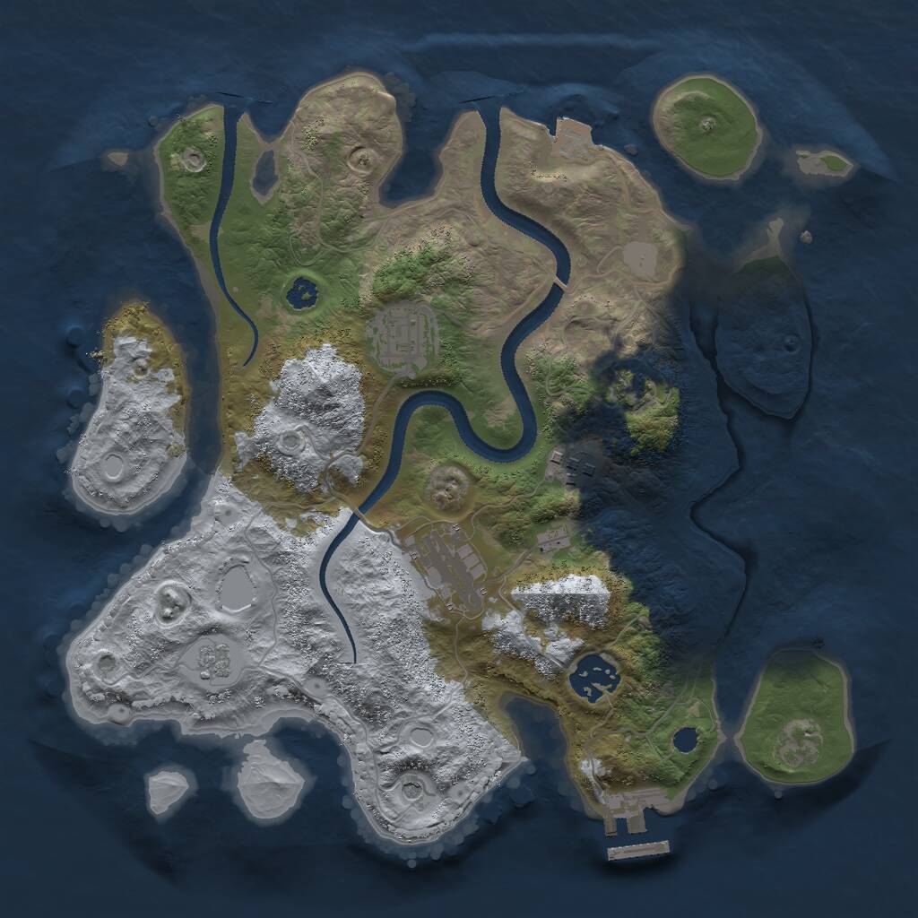Rust Map: Procedural Map, Size: 3000, Seed: 102474208, 9 Monuments