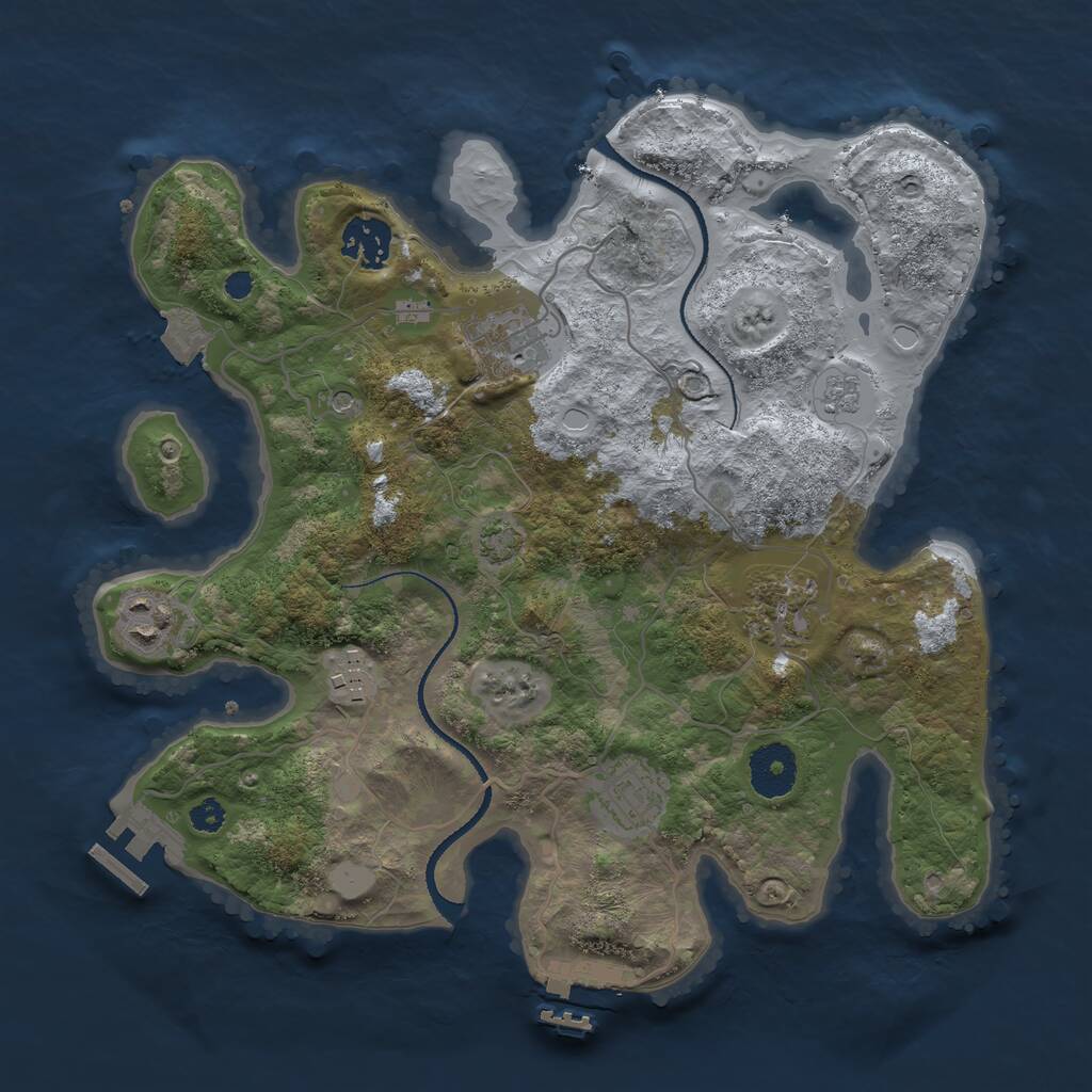 Rust Map: Procedural Map, Size: 3200, Seed: 58000, 12 Monuments