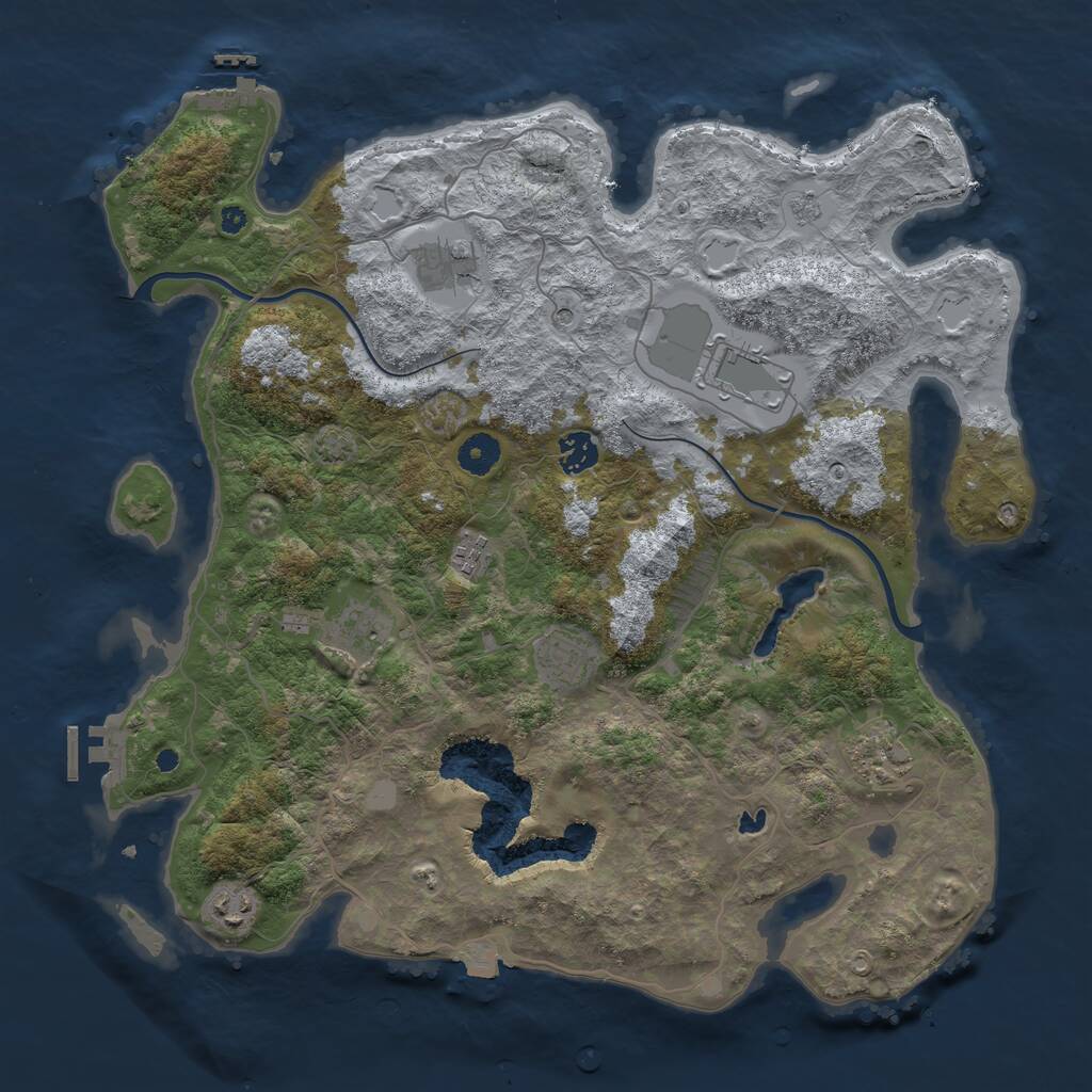 Rust Map: Procedural Map, Size: 4000, Seed: 842648897, 14 Monuments