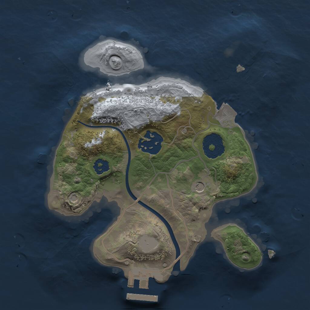 Rust Map: Procedural Map, Size: 2000, Seed: 606815822, 4 Monuments