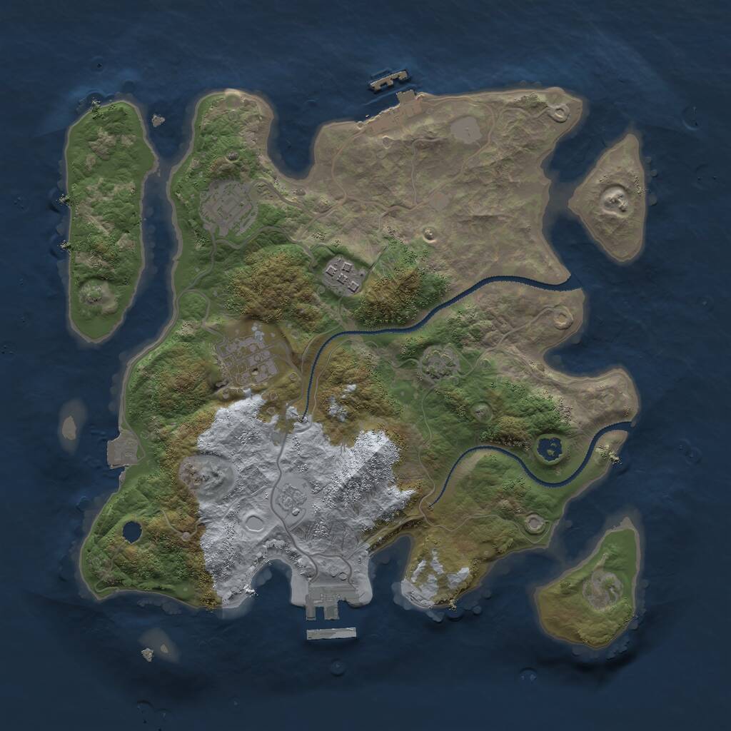Rust Map: Procedural Map, Size: 3000, Seed: 181444937, 8 Monuments