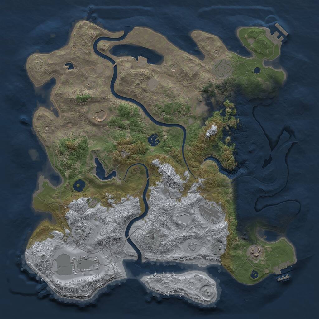 Rust Map: Procedural Map, Size: 4000, Seed: 1656, 15 Monuments