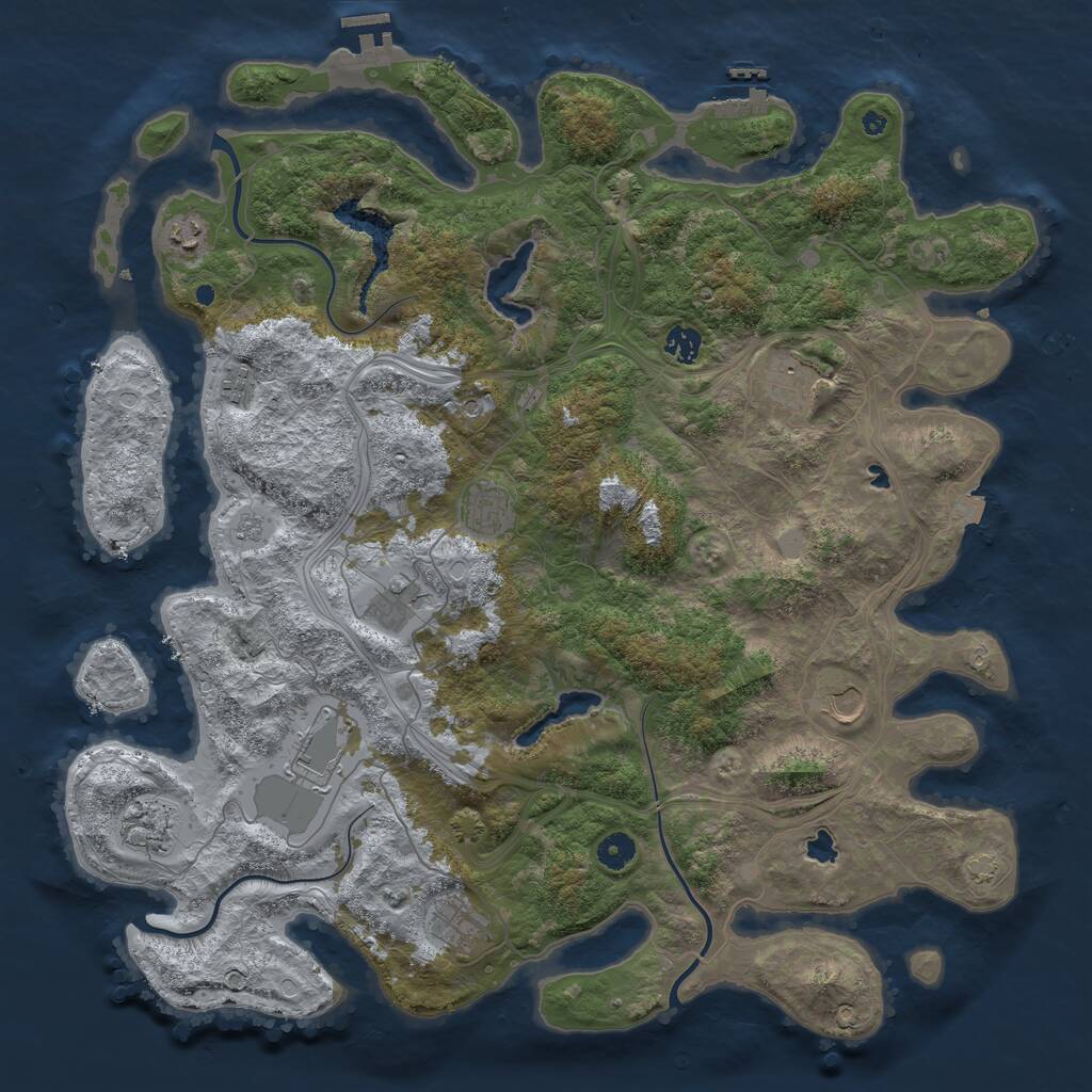 Rust Map: Procedural Map, Size: 4500, Seed: 1505023633, 16 Monuments