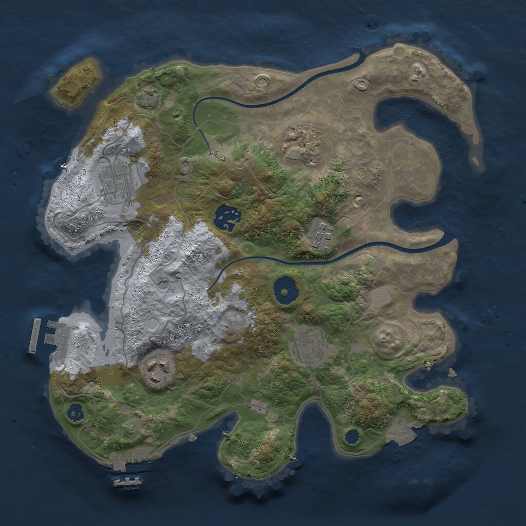 Rust Map: Procedural Map, Size: 3000, Seed: 334911751, 11 Monuments