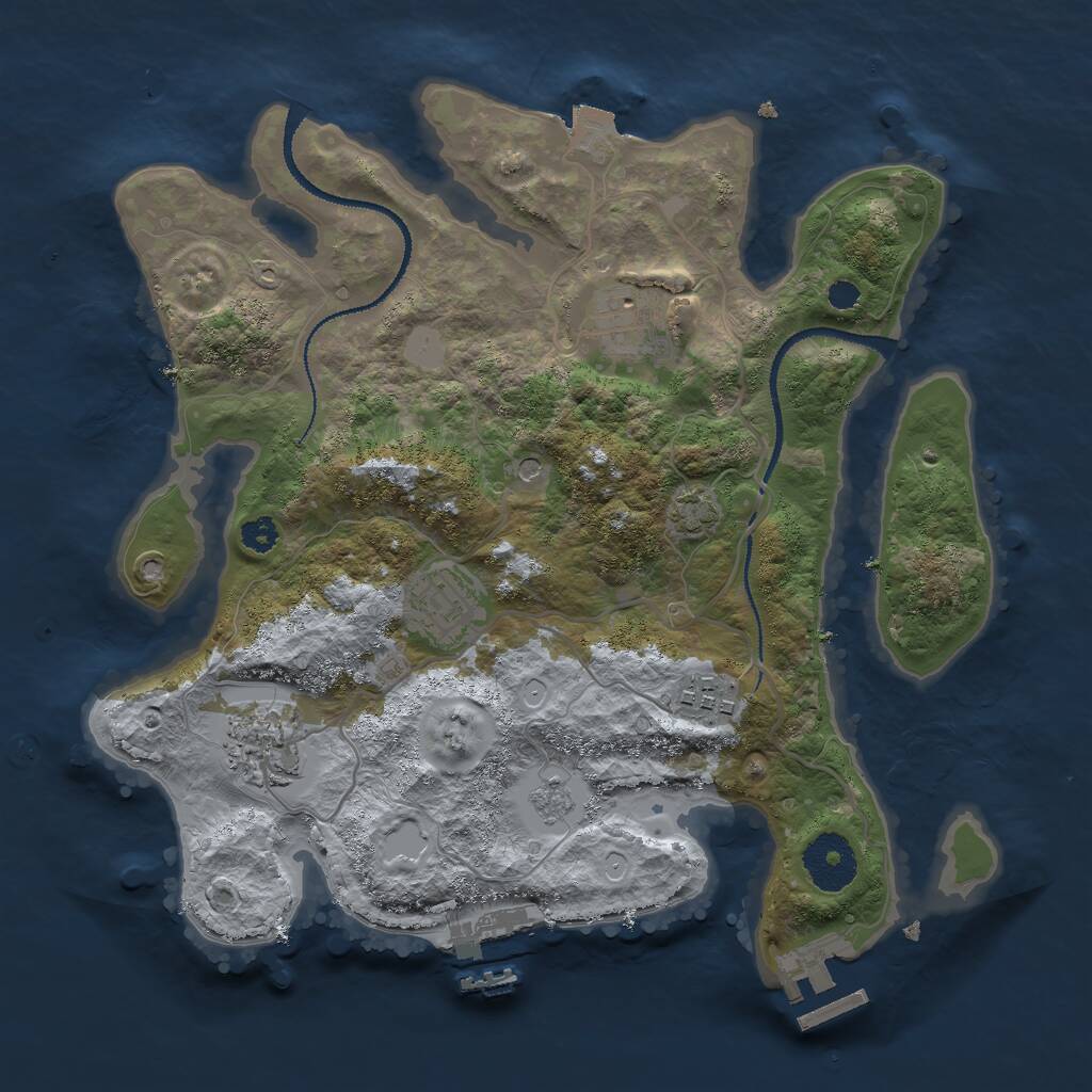 Rust Map: Procedural Map, Size: 3000, Seed: 338754081, 10 Monuments
