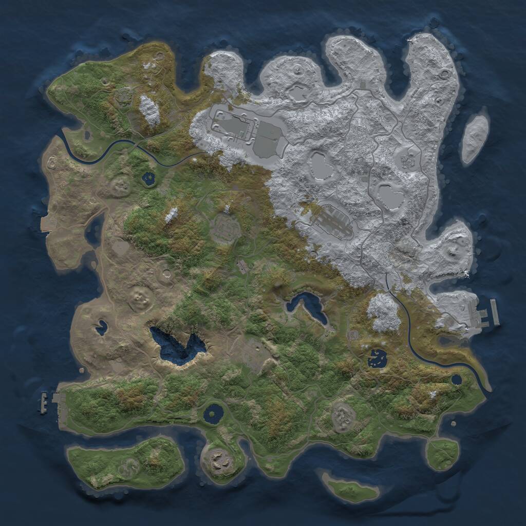 Rust Map: Procedural Map, Size: 4000, Seed: 1486625572, 12 Monuments