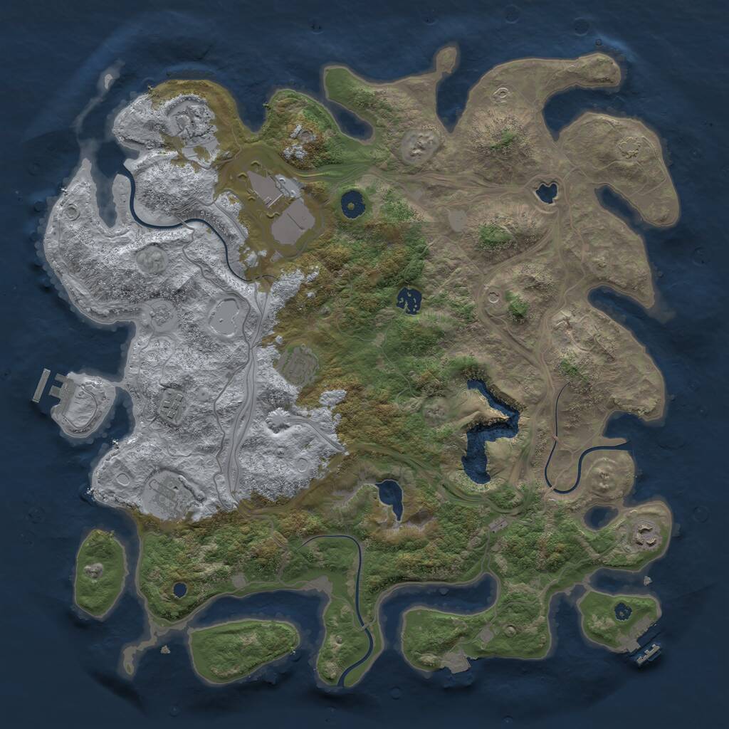 Rust Map: Procedural Map, Size: 4250, Seed: 277760685, 13 Monuments