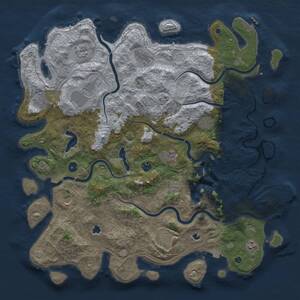 Thumbnail Rust Map: Procedural Map, Size: 4800, Seed: 141926142, 17 Monuments