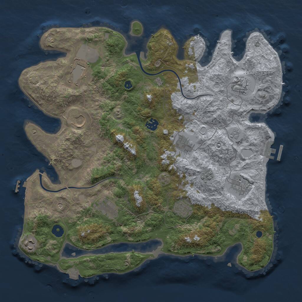Rust Map: Procedural Map, Size: 3800, Seed: 88655295, 16 Monuments