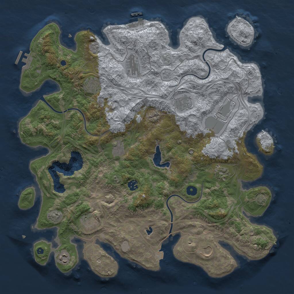 Rust Map: Procedural Map, Size: 4250, Seed: 2009330107, 17 Monuments