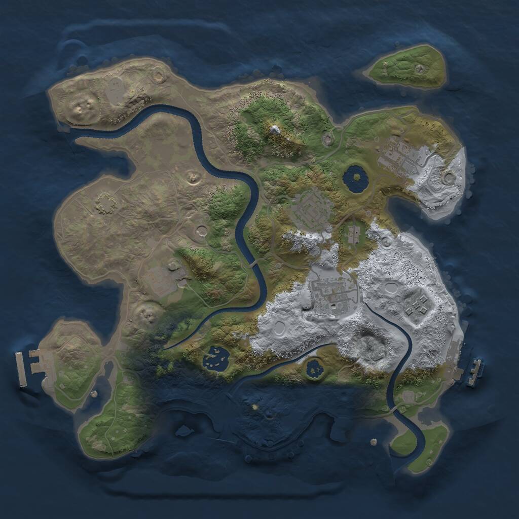 Rust Map: Procedural Map, Size: 3000, Seed: 869117599, 11 Monuments