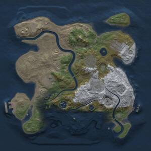 Thumbnail Rust Map: Procedural Map, Size: 3000, Seed: 869117599, 11 Monuments