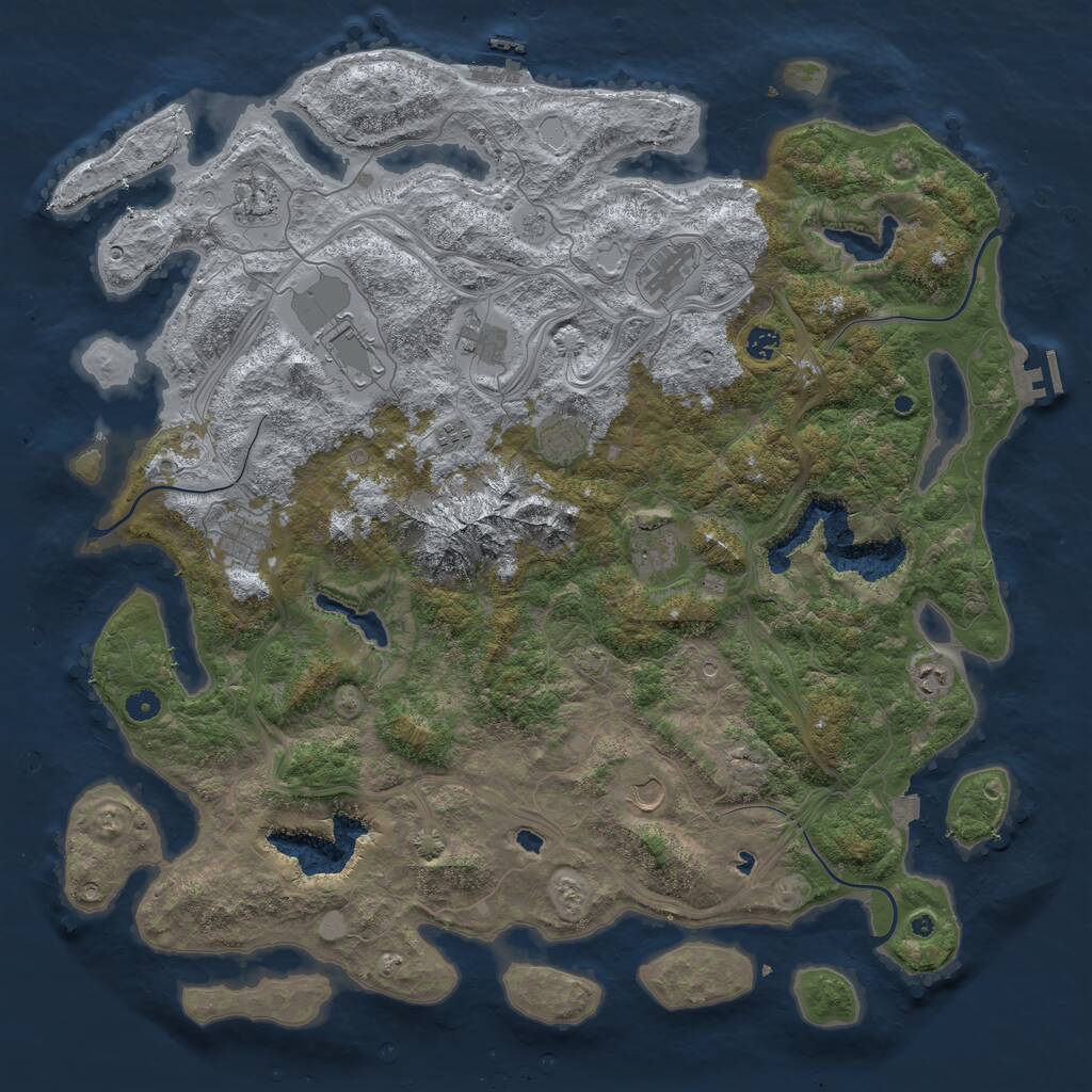 Rust Map: Procedural Map, Size: 5000, Seed: 1148534247, 17 Monuments