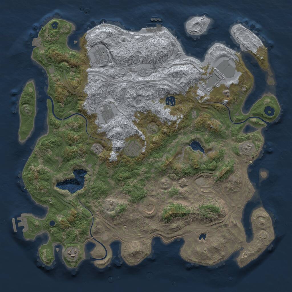 Rust Map: Procedural Map, Size: 4250, Seed: 80636768, 14 Monuments