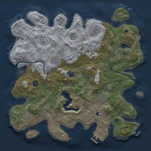Thumbnail Rust Map: Procedural Map, Size: 4000, Seed: 197010999, 13 Monuments