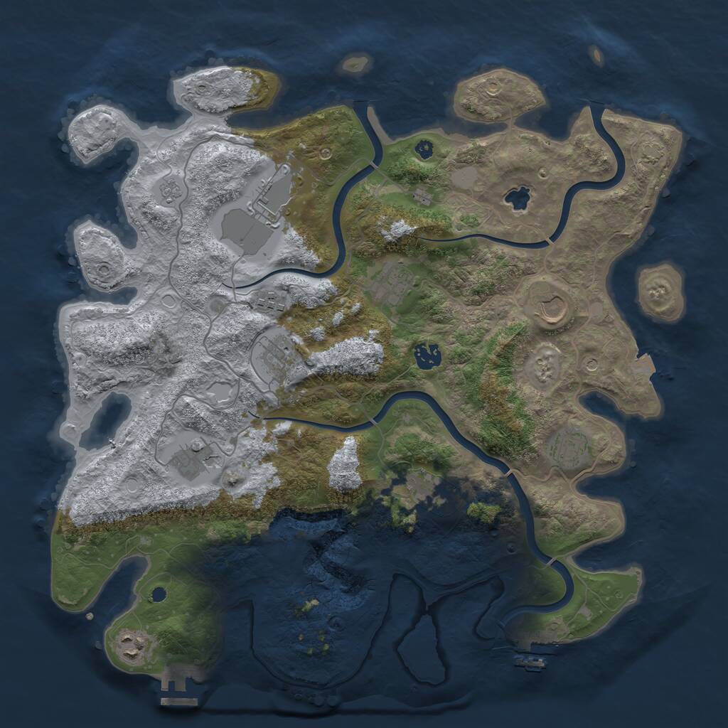 Rust Map: Procedural Map, Size: 4000, Seed: 450090000, 16 Monuments