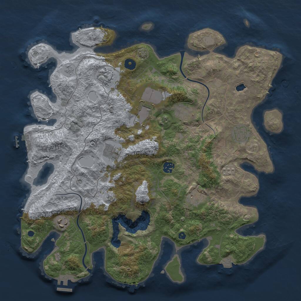 Rust Map: Procedural Map, Size: 4000, Seed: 450090000, 15 Monuments