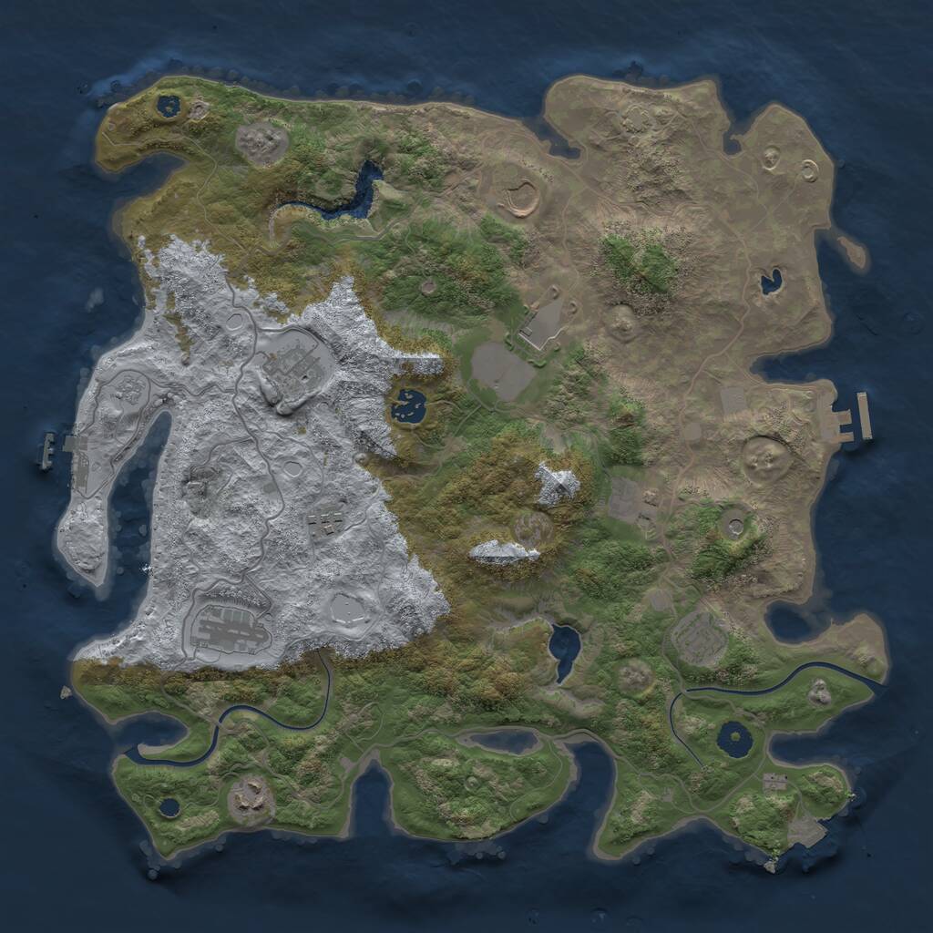 Rust Map: Procedural Map, Size: 4000, Seed: 1991809117, 15 Monuments