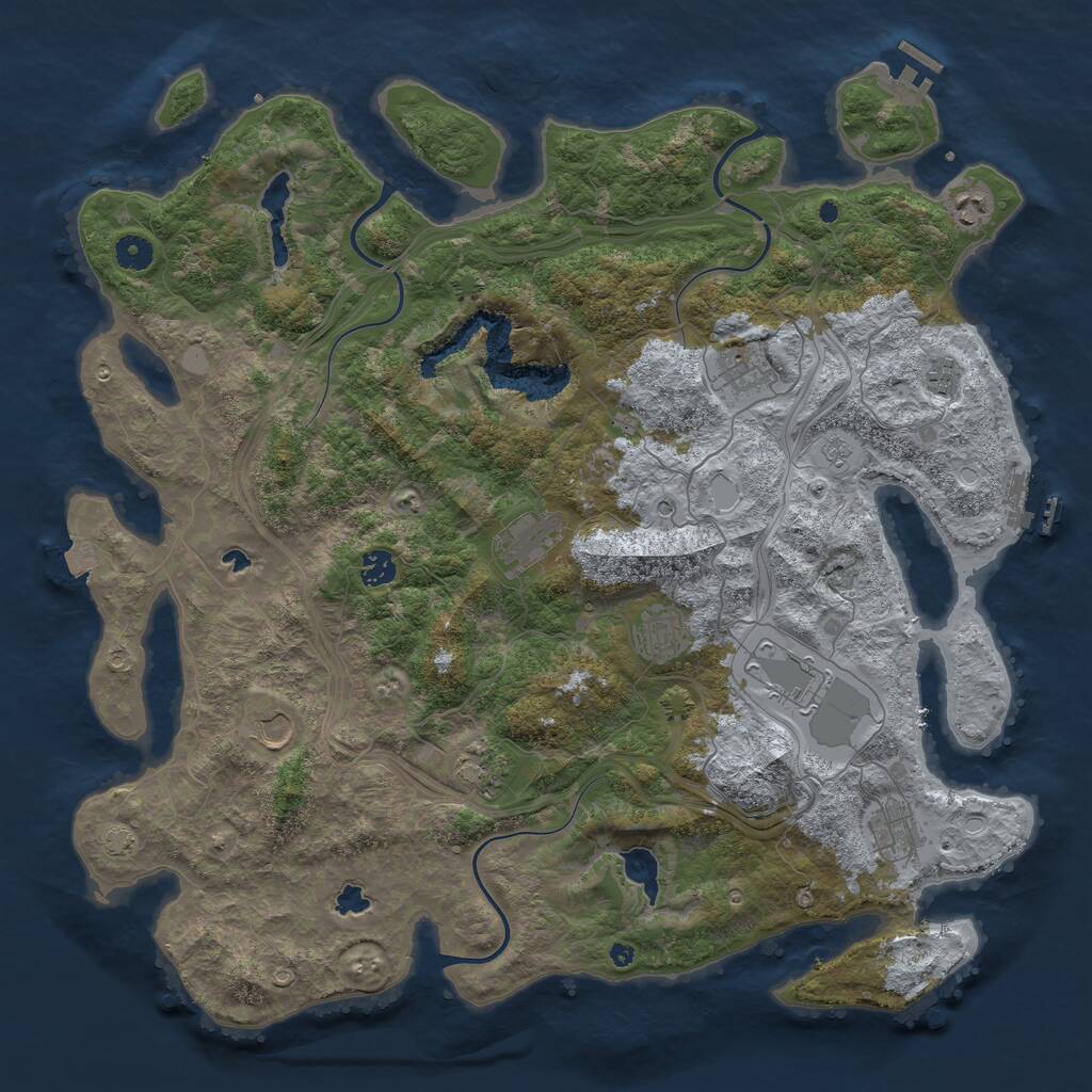 Rust Map: Procedural Map, Size: 4500, Seed: 378877879, 16 Monuments