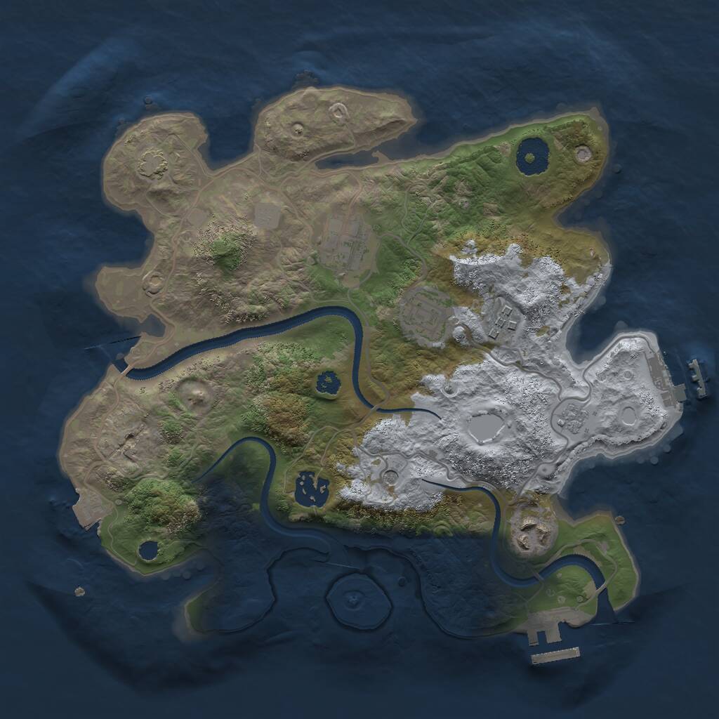 Rust Map: Procedural Map, Size: 3000, Seed: 481011356, 11 Monuments