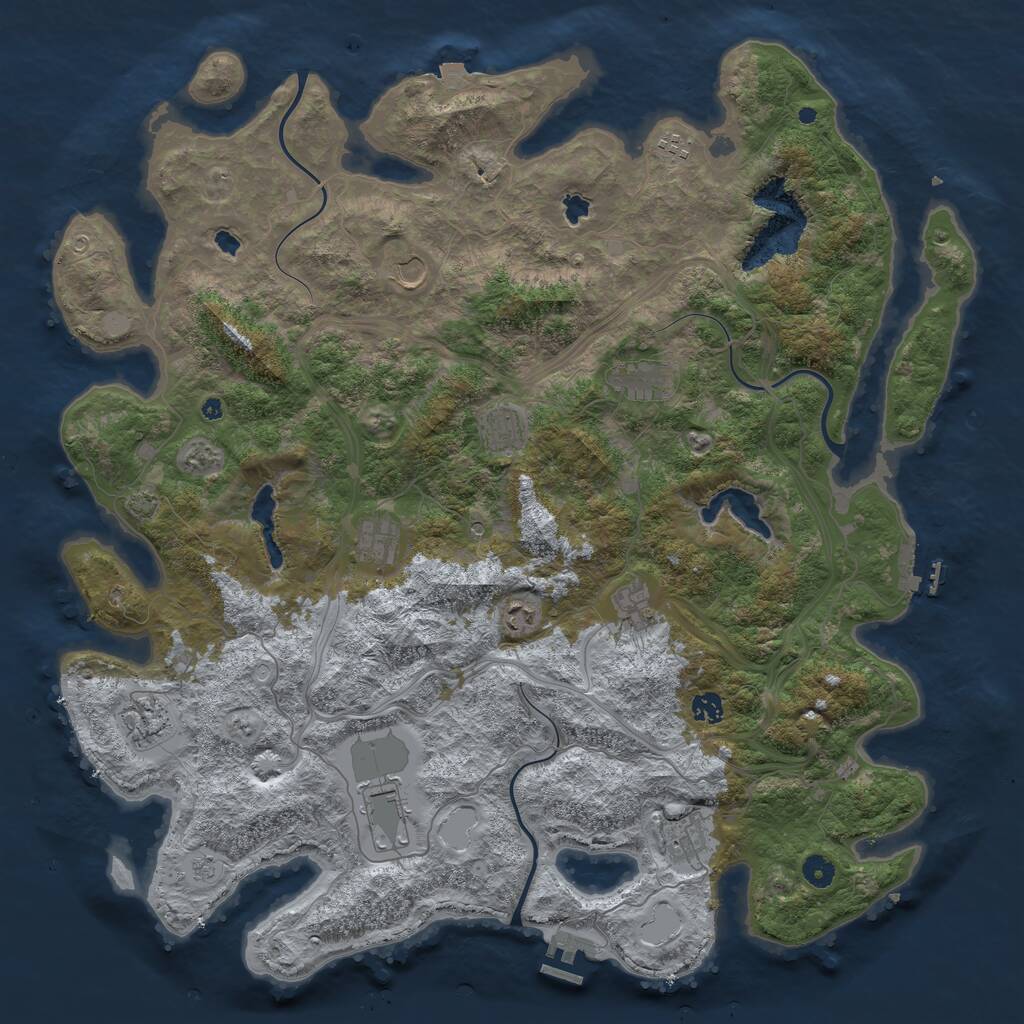Rust Map: Procedural Map, Size: 4800, Seed: 1646440509, 17 Monuments